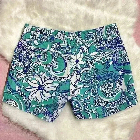 Lilly Pulitzer Womens Shorts Callahan Seafoam Montauk Chino Beach 29” Waist - Picture 1 of 12